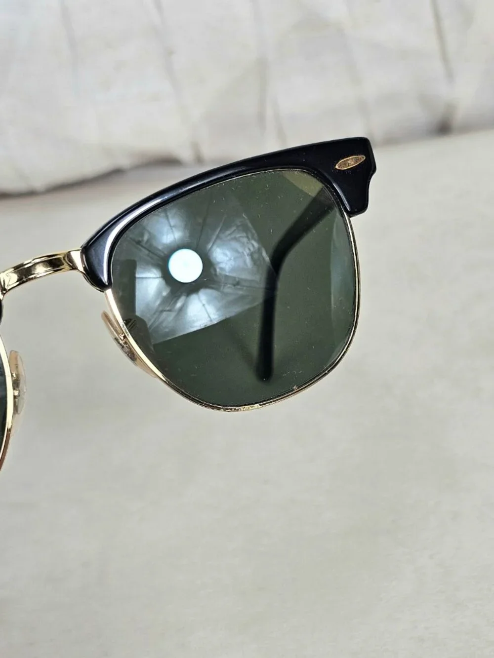 Ray-Ban Clubmaster Polarized Sunglasses RB3016 Black Gold Classic G15 Lenses w/ - Picture 4 of 13